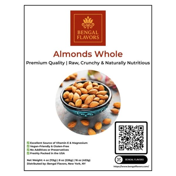 Almonds Whole – Premium Quality | Bengal Flavors - Image 3
